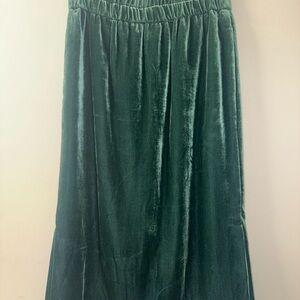 J. Crew Dark Green Velvet Maxi Skirt
